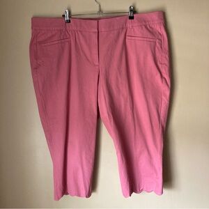 Lane Bryant NWT The Allie Slim Crop Scalloped Hem Rose Pink Pants